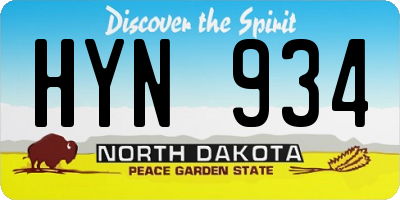 ND license plate HYN934