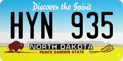 ND license plate HYN935