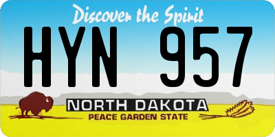 ND license plate HYN957
