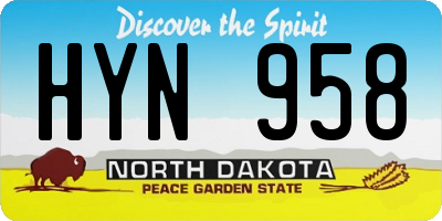 ND license plate HYN958