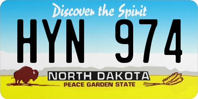 ND license plate HYN974