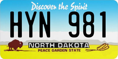 ND license plate HYN981