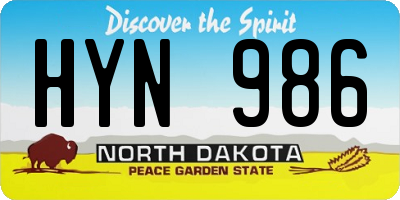 ND license plate HYN986