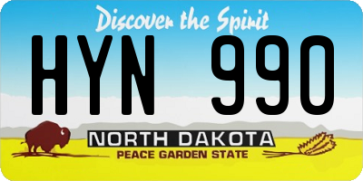 ND license plate HYN990