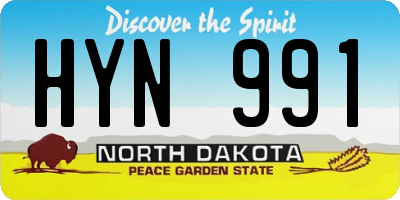 ND license plate HYN991