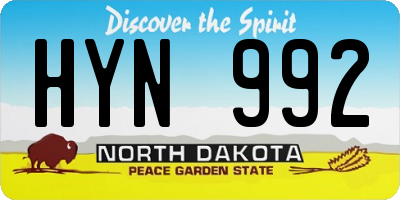 ND license plate HYN992