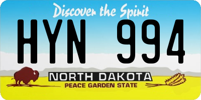 ND license plate HYN994