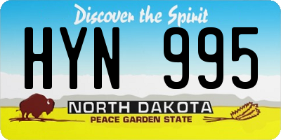 ND license plate HYN995