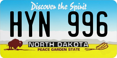 ND license plate HYN996
