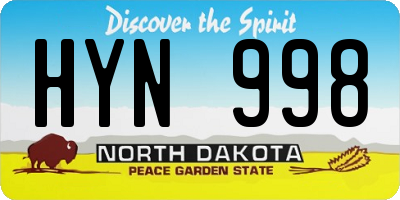 ND license plate HYN998