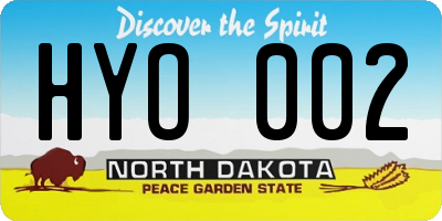 ND license plate HYO002