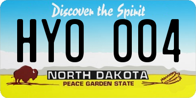 ND license plate HYO004