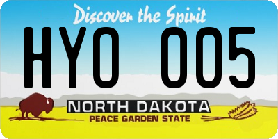 ND license plate HYO005