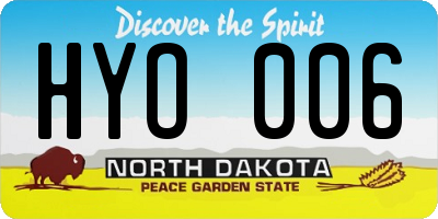 ND license plate HYO006