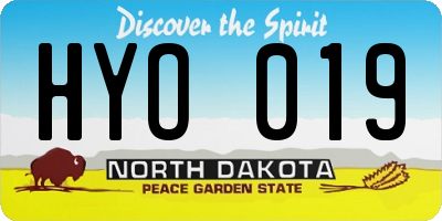 ND license plate HYO019