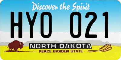 ND license plate HYO021