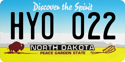ND license plate HYO022