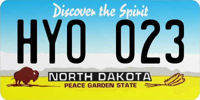 ND license plate HYO023