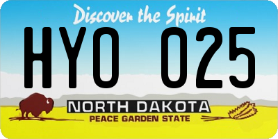 ND license plate HYO025