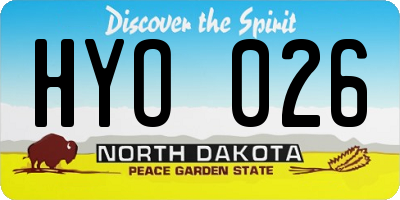 ND license plate HYO026