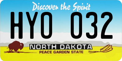ND license plate HYO032
