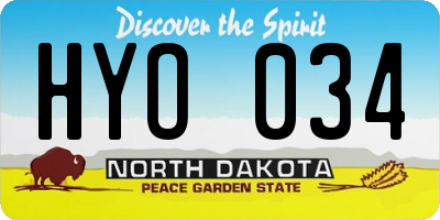 ND license plate HYO034