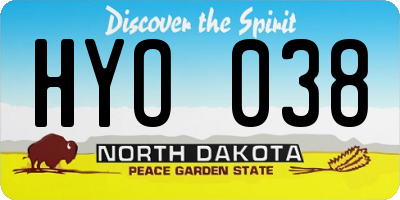 ND license plate HYO038