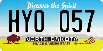 ND license plate HYO057