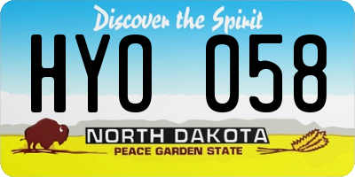 ND license plate HYO058