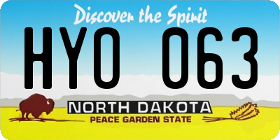 ND license plate HYO063