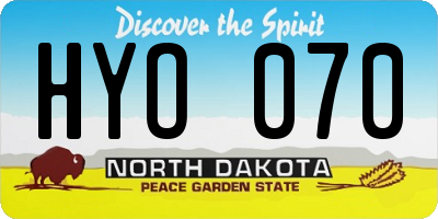 ND license plate HYO070