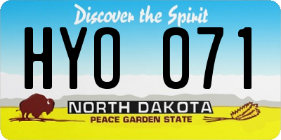 ND license plate HYO071