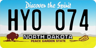 ND license plate HYO074