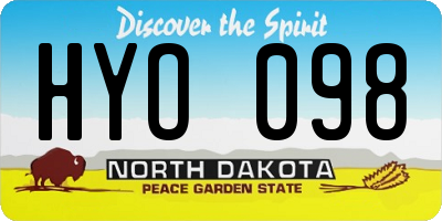 ND license plate HYO098