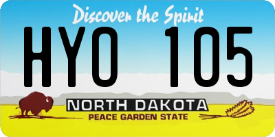 ND license plate HYO105