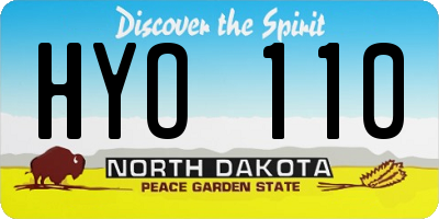 ND license plate HYO110