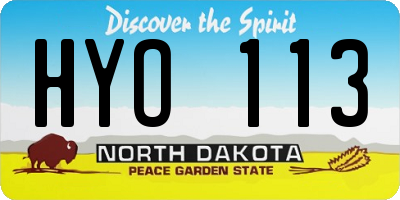 ND license plate HYO113