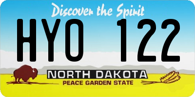 ND license plate HYO122