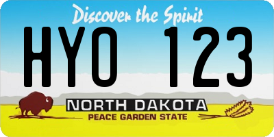 ND license plate HYO123