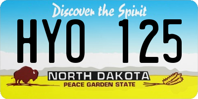 ND license plate HYO125