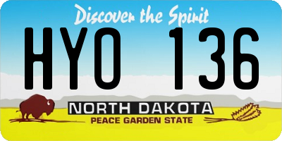 ND license plate HYO136