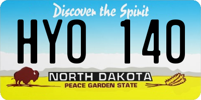 ND license plate HYO140