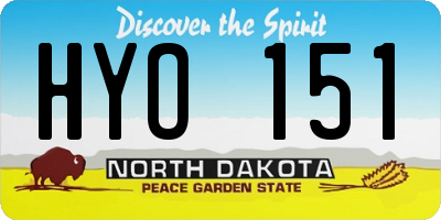 ND license plate HYO151