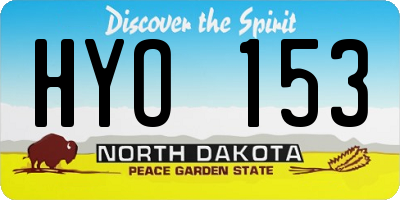 ND license plate HYO153