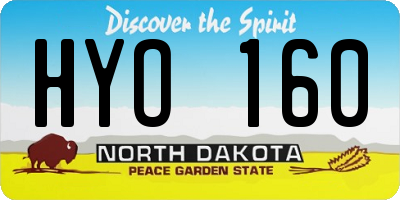 ND license plate HYO160