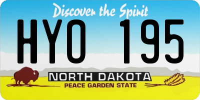 ND license plate HYO195