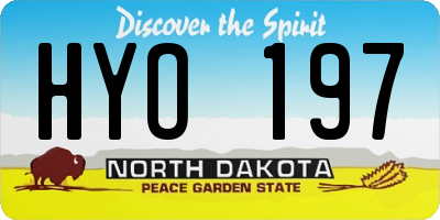 ND license plate HYO197