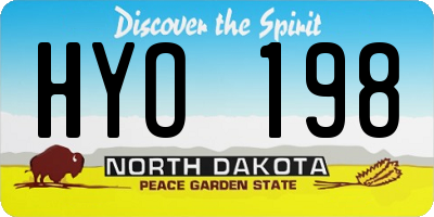 ND license plate HYO198