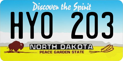 ND license plate HYO203