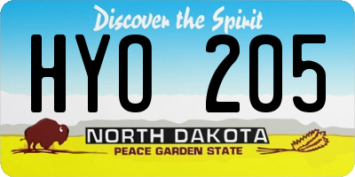 ND license plate HYO205